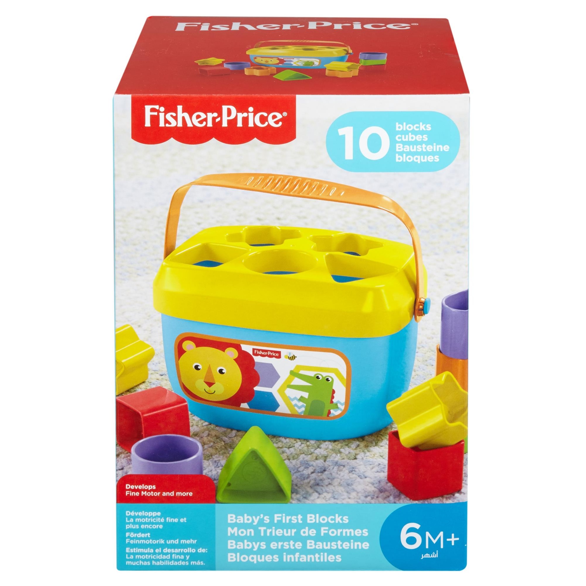 Fisher-price, secchiello con formine, 10 blocchi colorati, per bambini dai 6 mesi in su - FISHER PRICE