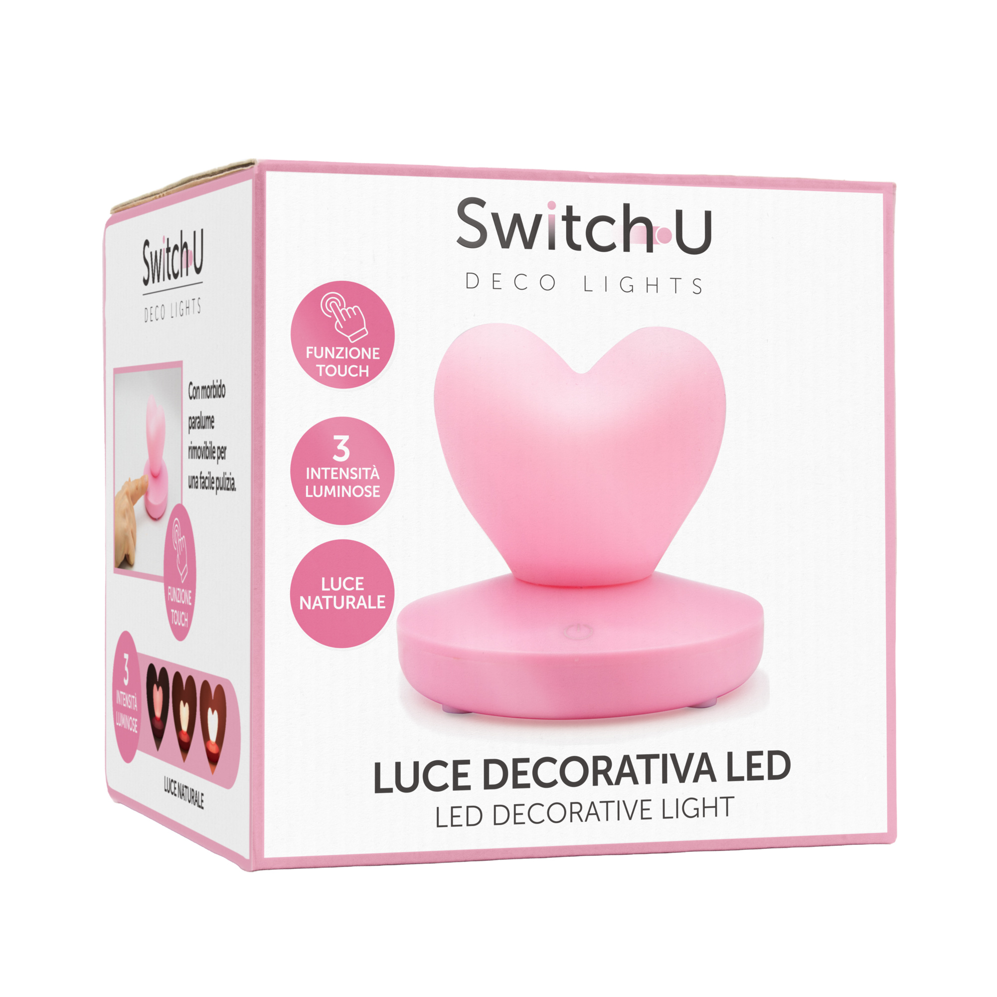 Luce led decorativa a cuore – 3 intensità, batteria o usb - IBS