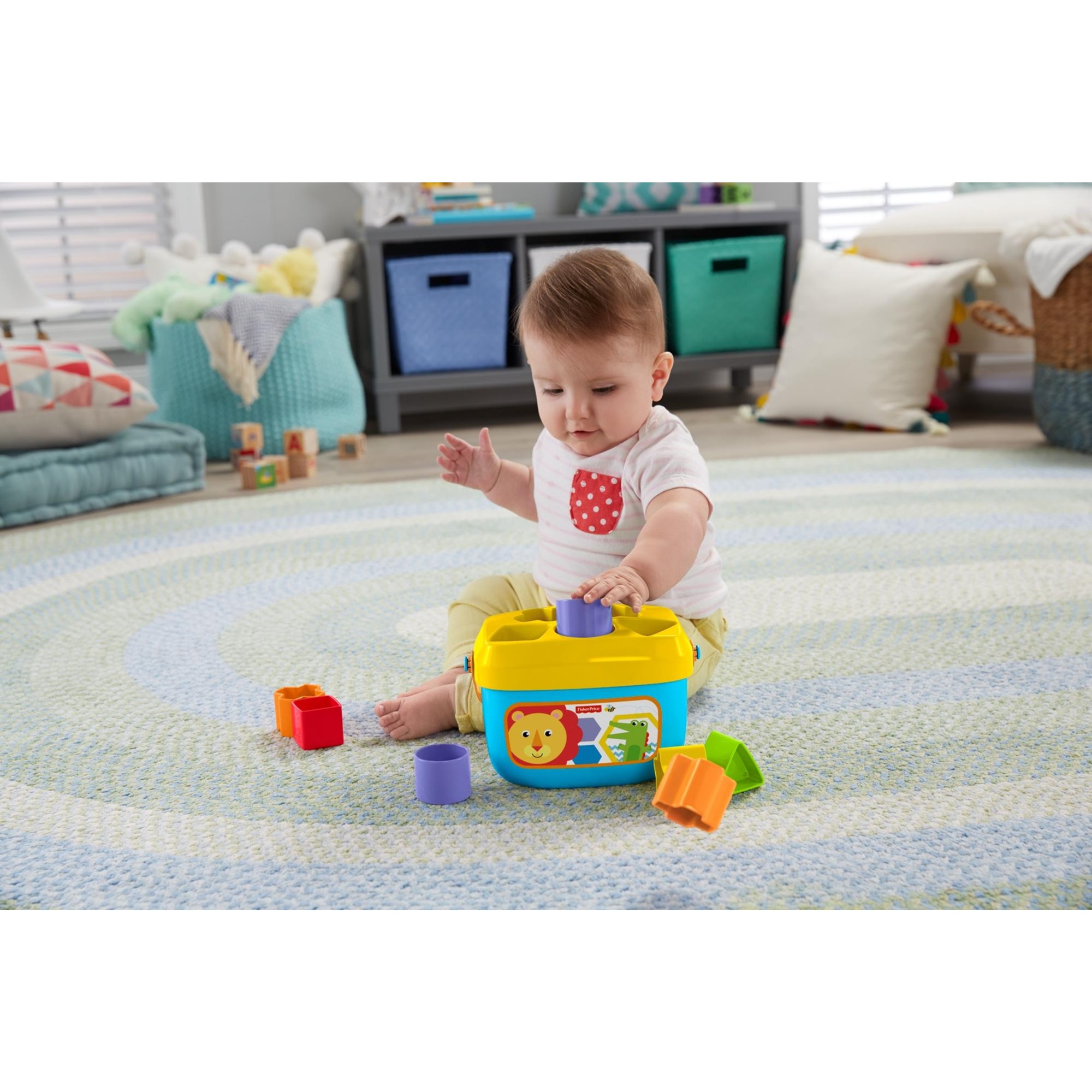 Fisher-price, secchiello con formine, 10 blocchi colorati, per bambini dai 6 mesi in su - FISHER PRICE