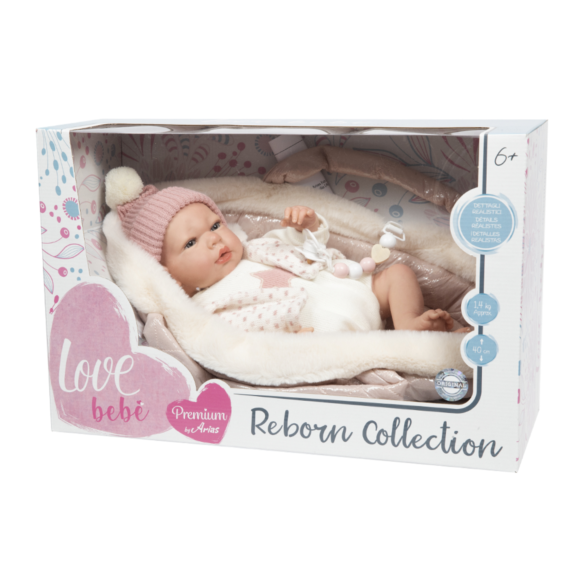 Bambola reborn rosa 40 cm  - love bebé - LOVE BEBÈ