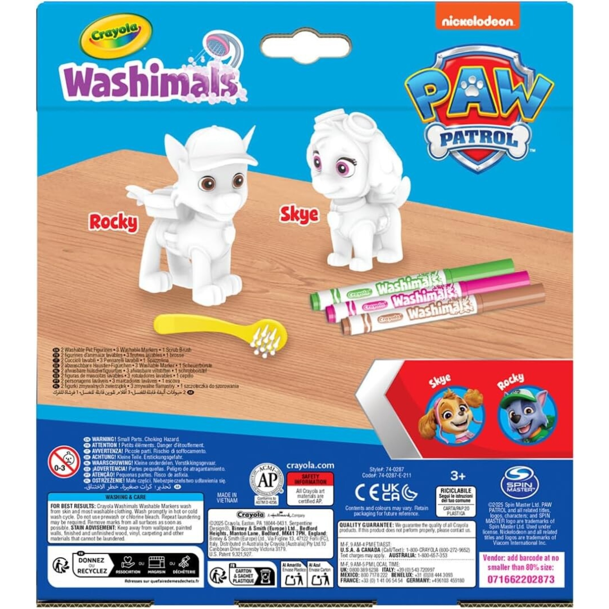 Crayola washimals paw patrol set attività con 2 cuccioli assortiti - CRAYOLA