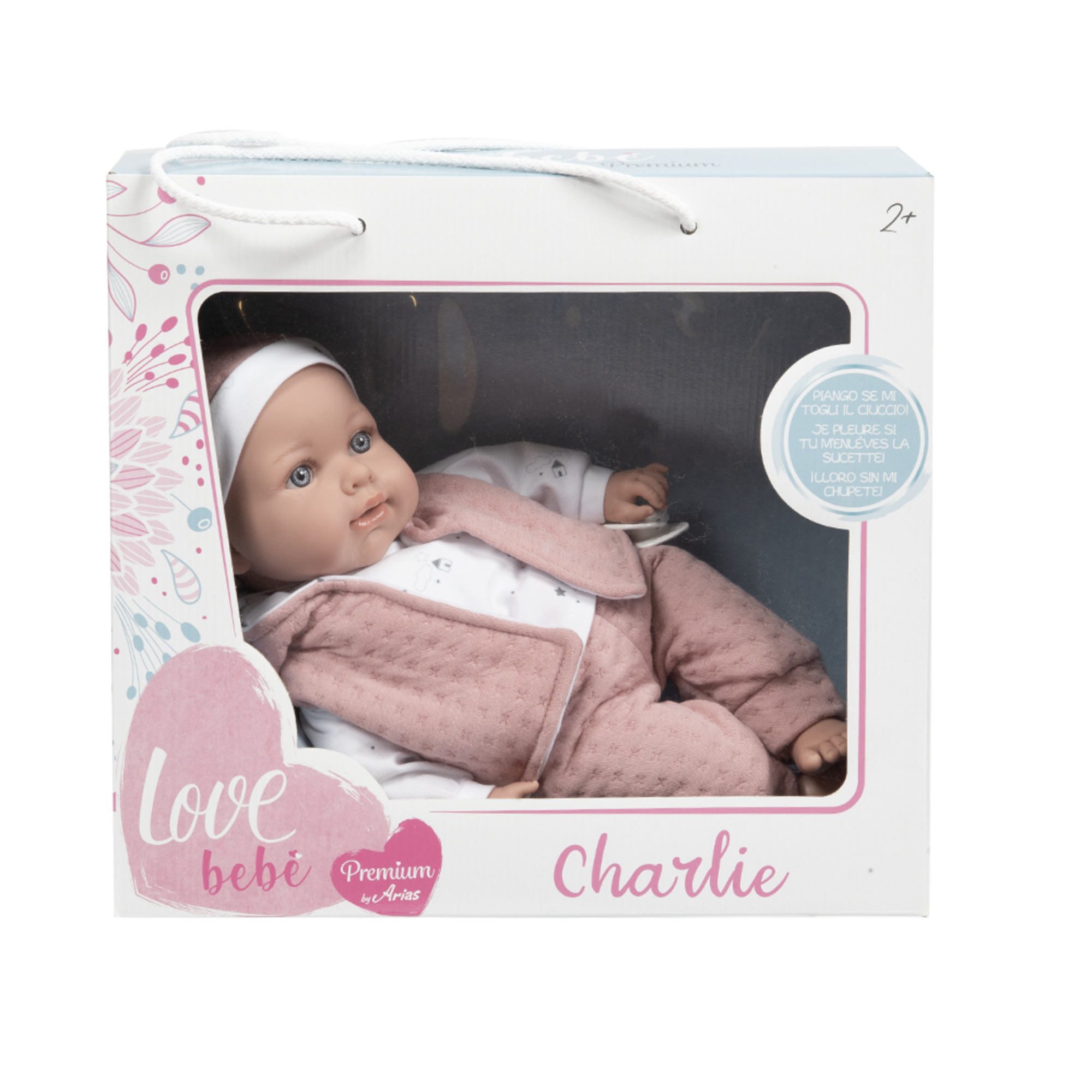 Bambola realistica 45 cm con corpo morbido e ciuccio - piange come un vero bimbo - assortito - LOVE BEBÈ