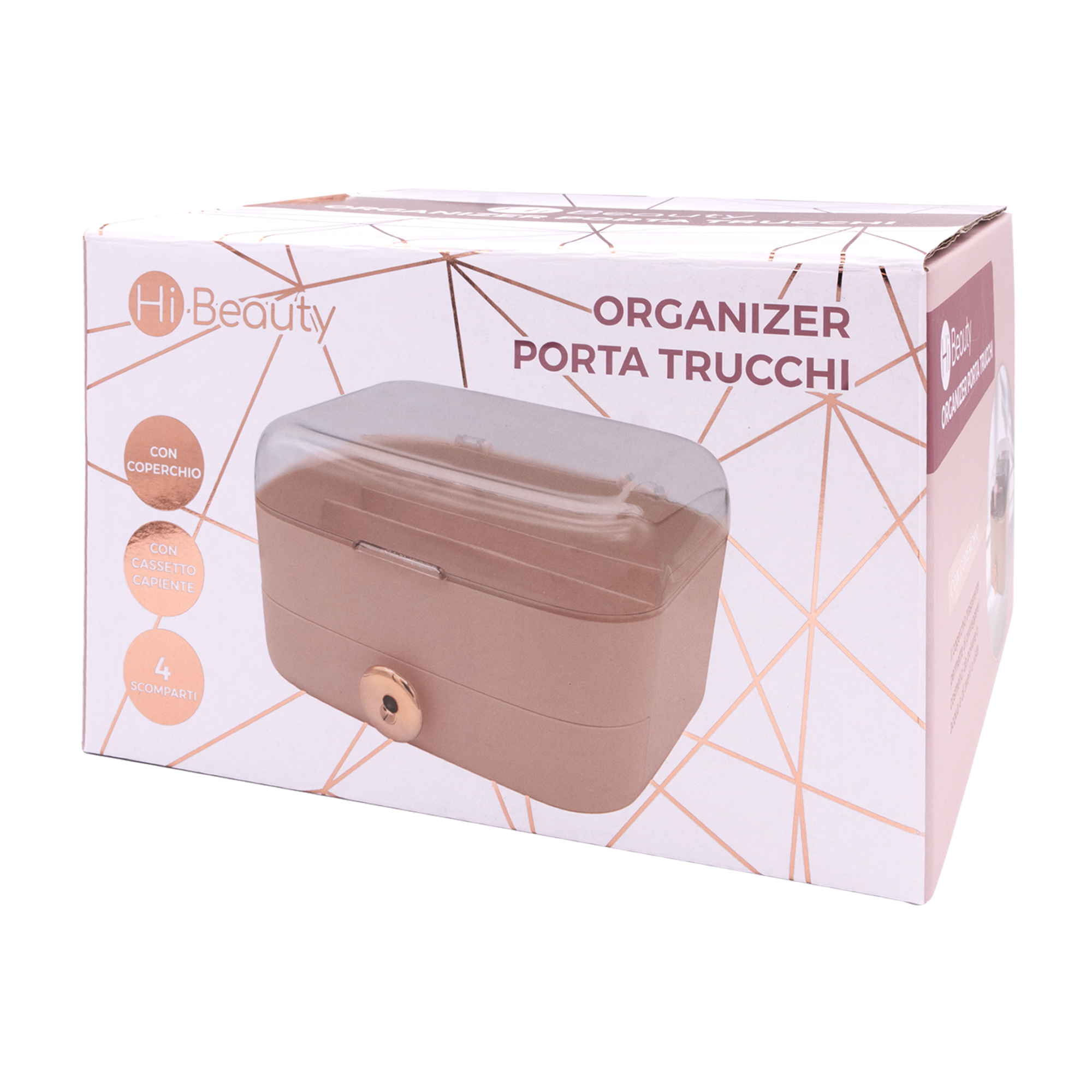 Organizer portatrucchi 4+1 scomparti – cassetto frontale e coperchio trasparente - IBS
