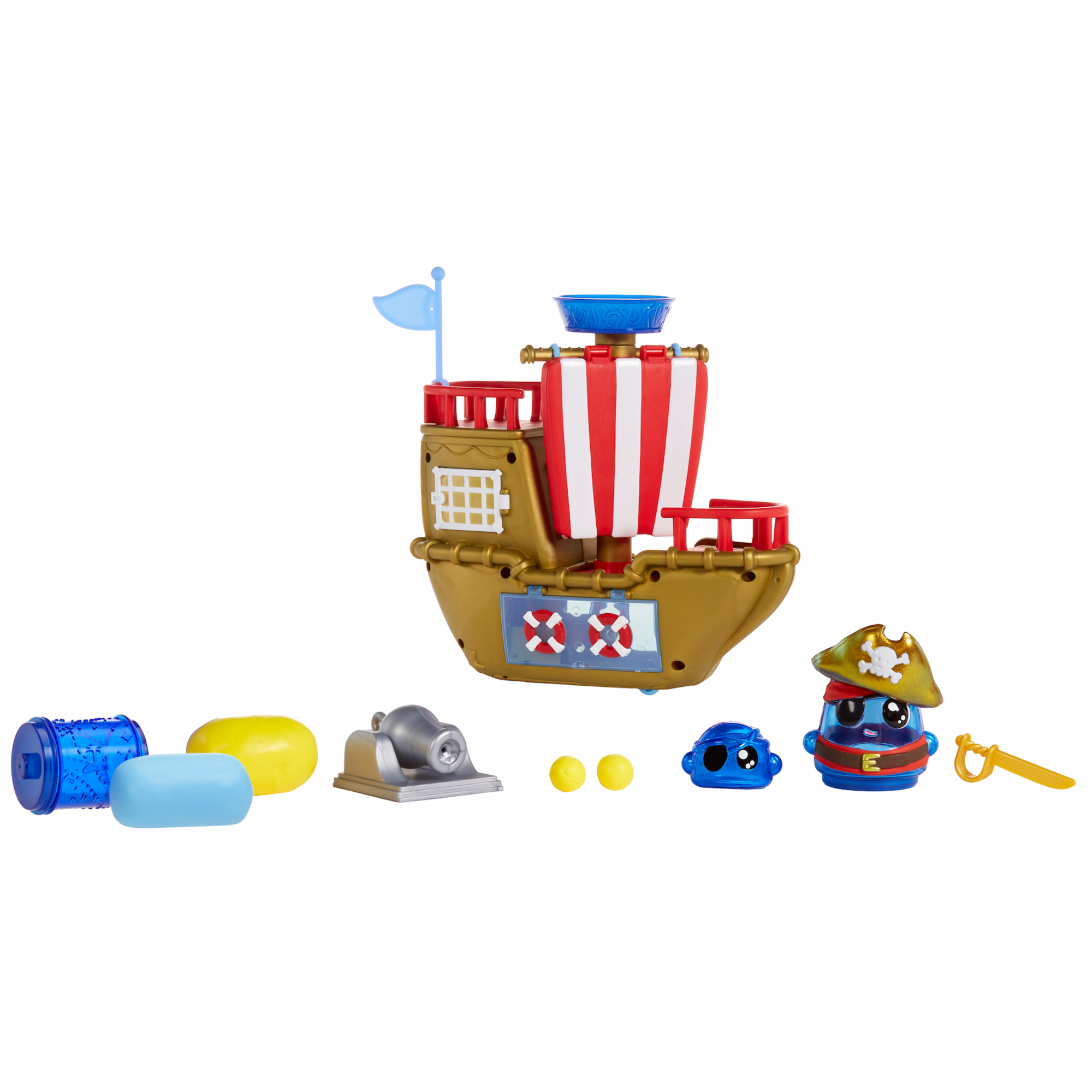 Dohkins pirate ship playset & pirate - l'impasto non si asciuga mai, senza glutine, per collezionisti e bambini - età 3 anni+ - DOHKINS