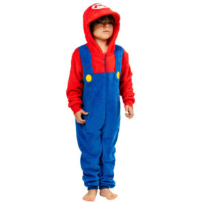 Tutina con cappuccio super mario per bambini – costume e pigiama di carnevale - Super Mario