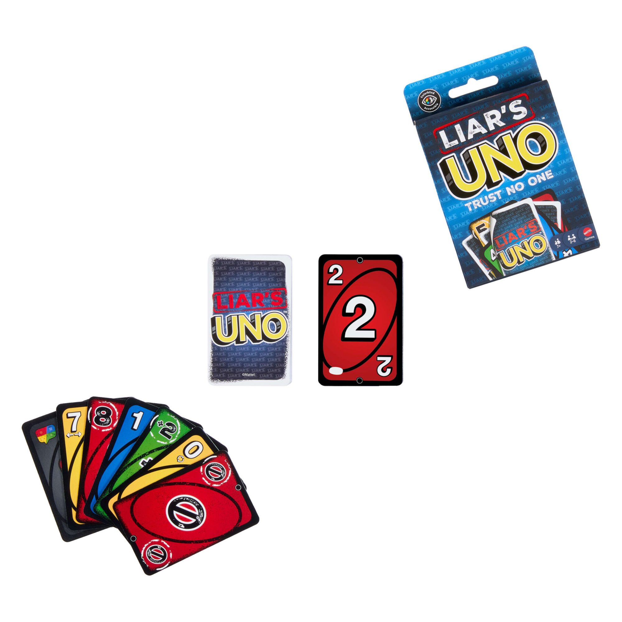 Mattel games – liar’s uno - nuova versione del gioco uno con bluff, trucchi e sfide tra giocatori - UNO