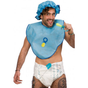 Set bebè azzurro carnevale (bavaglino e cuffia) - CARNIVAL TOYS