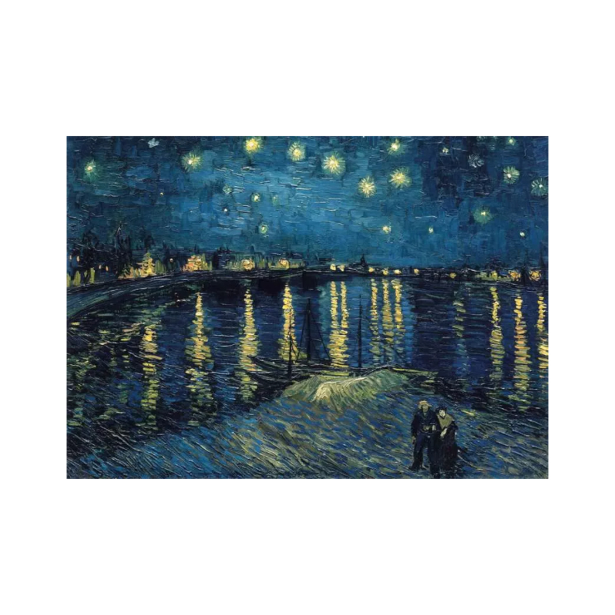 Puzzle ravensburger van gogh notte stellata sul rodano 1000 pezzi – art collection per adulti - RAVENSBURGER