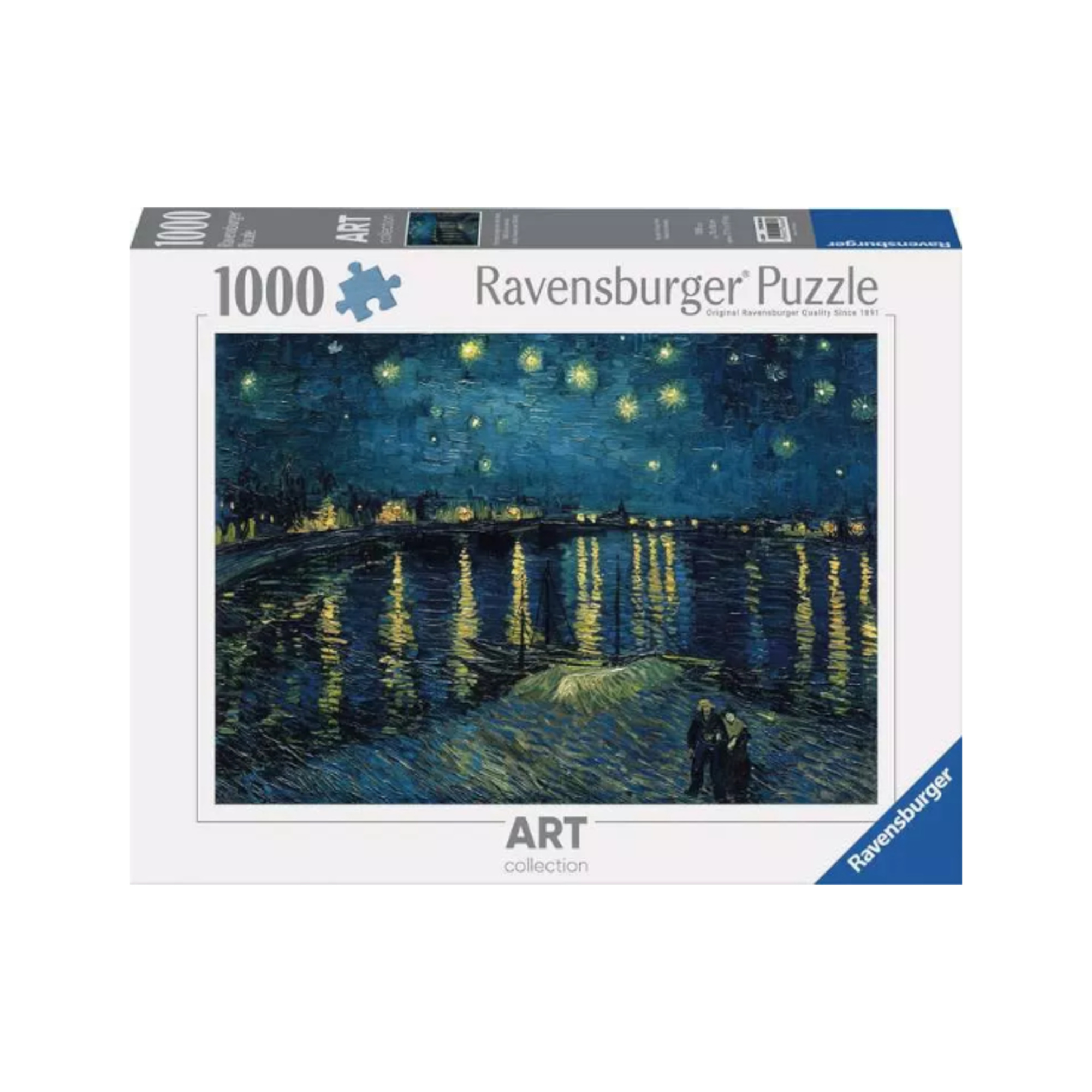 Puzzle ravensburger van gogh notte stellata sul rodano 1000 pezzi – art collection per adulti - RAVENSBURGER