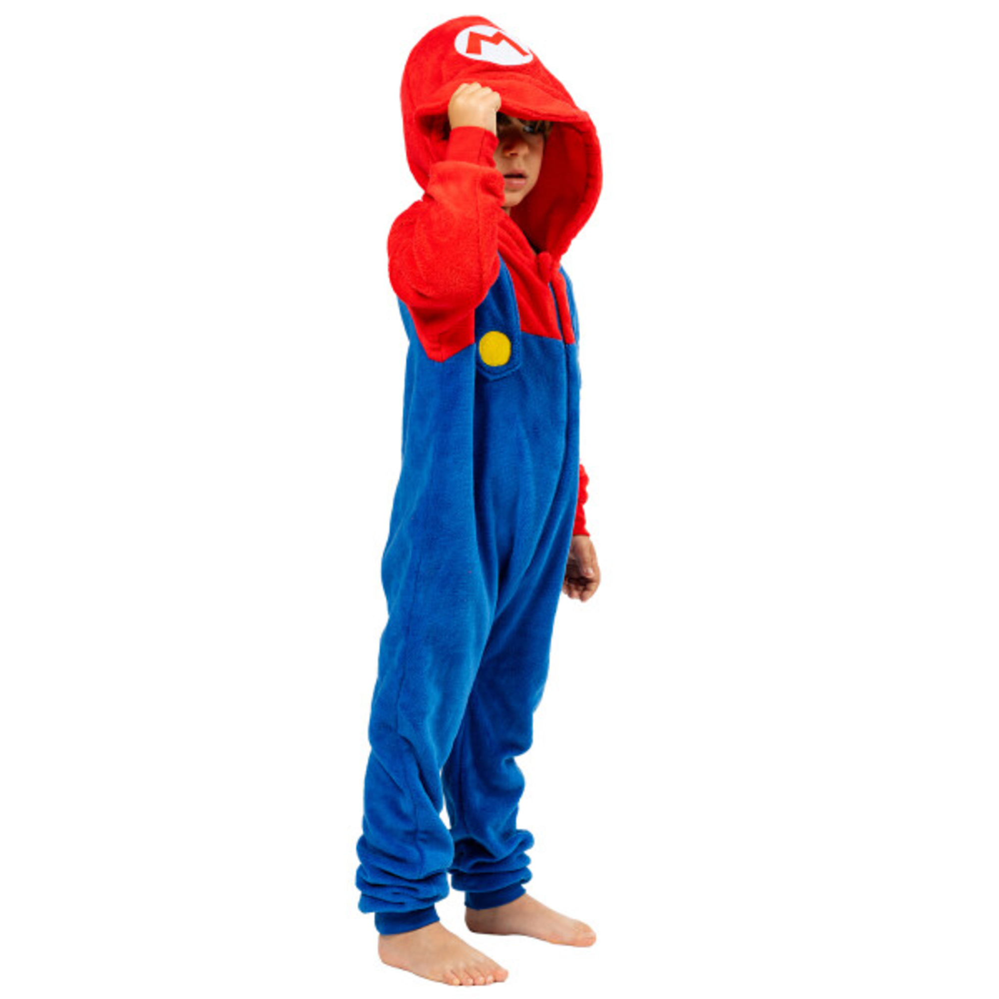 Tutina con cappuccio super mario per bambini – costume e pigiama di carnevale - Super Mario