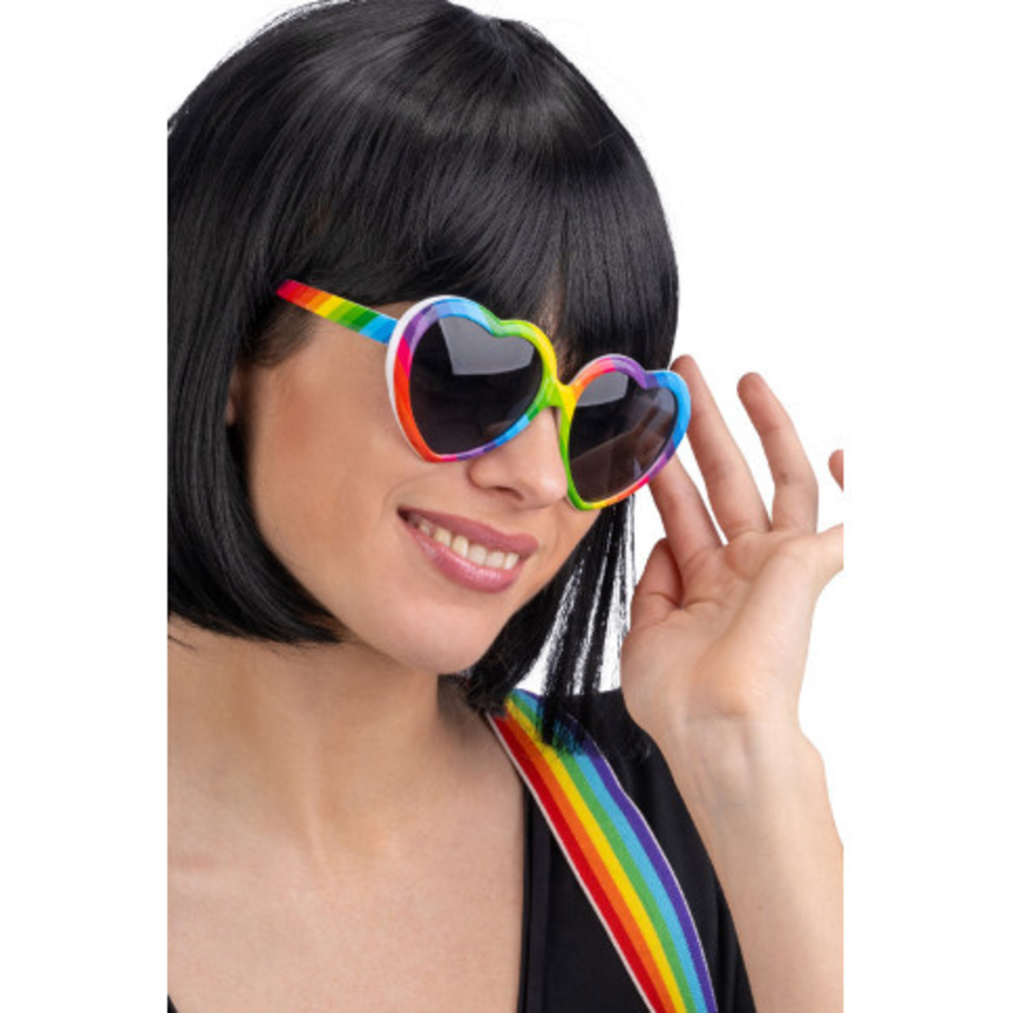 Occhiali cuore arcobaleno carnevale - CARNIVAL TOYS