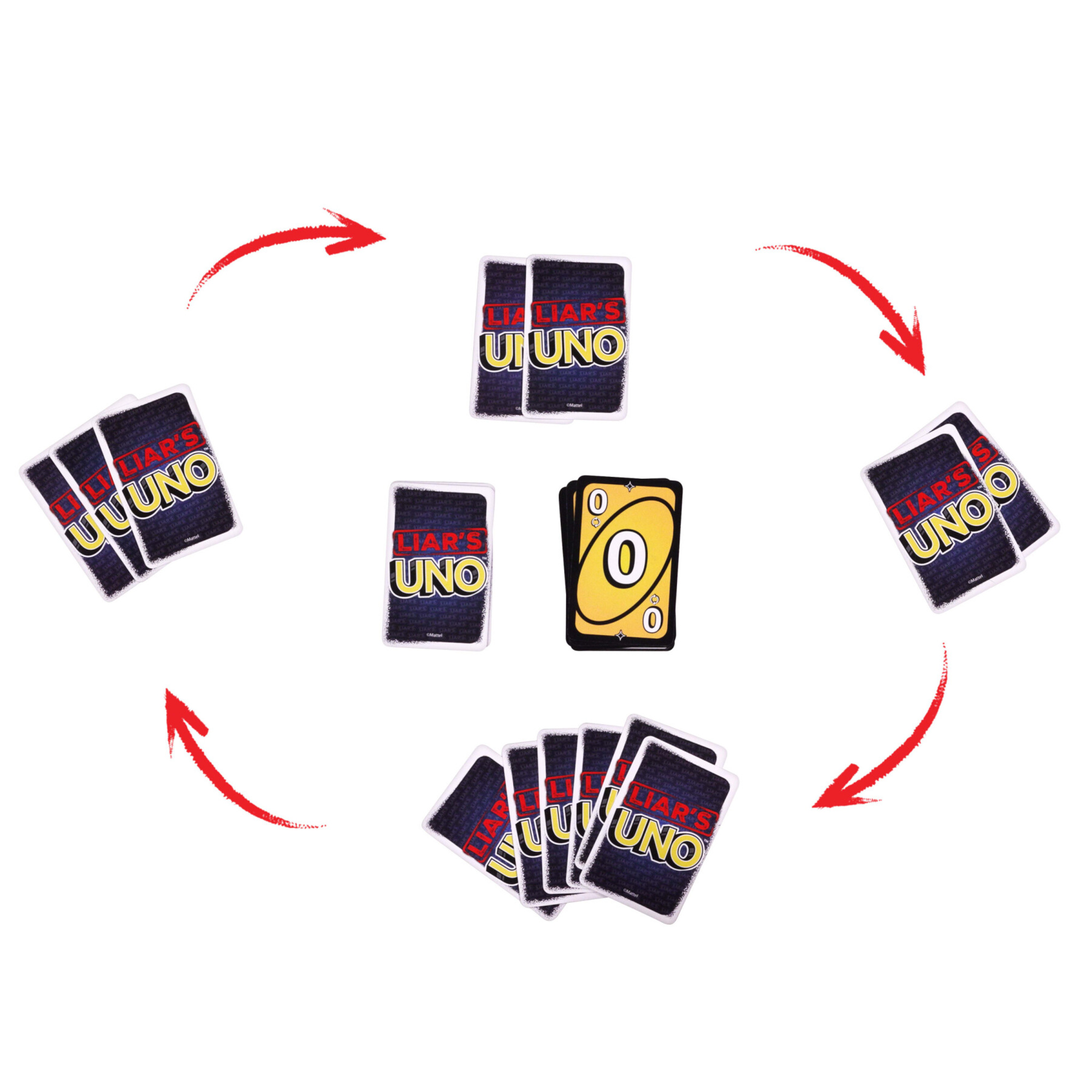Mattel games – liar’s uno - nuova versione del gioco uno con bluff, trucchi e sfide tra giocatori - UNO