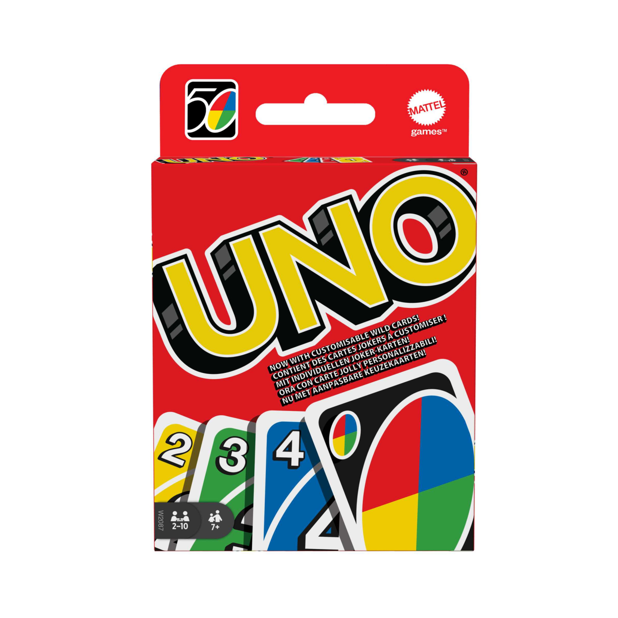 Mattel games - uno, la versione classica dell'iconico gioco di carte, 112 carte con numeri e colori da abbinare - UNO