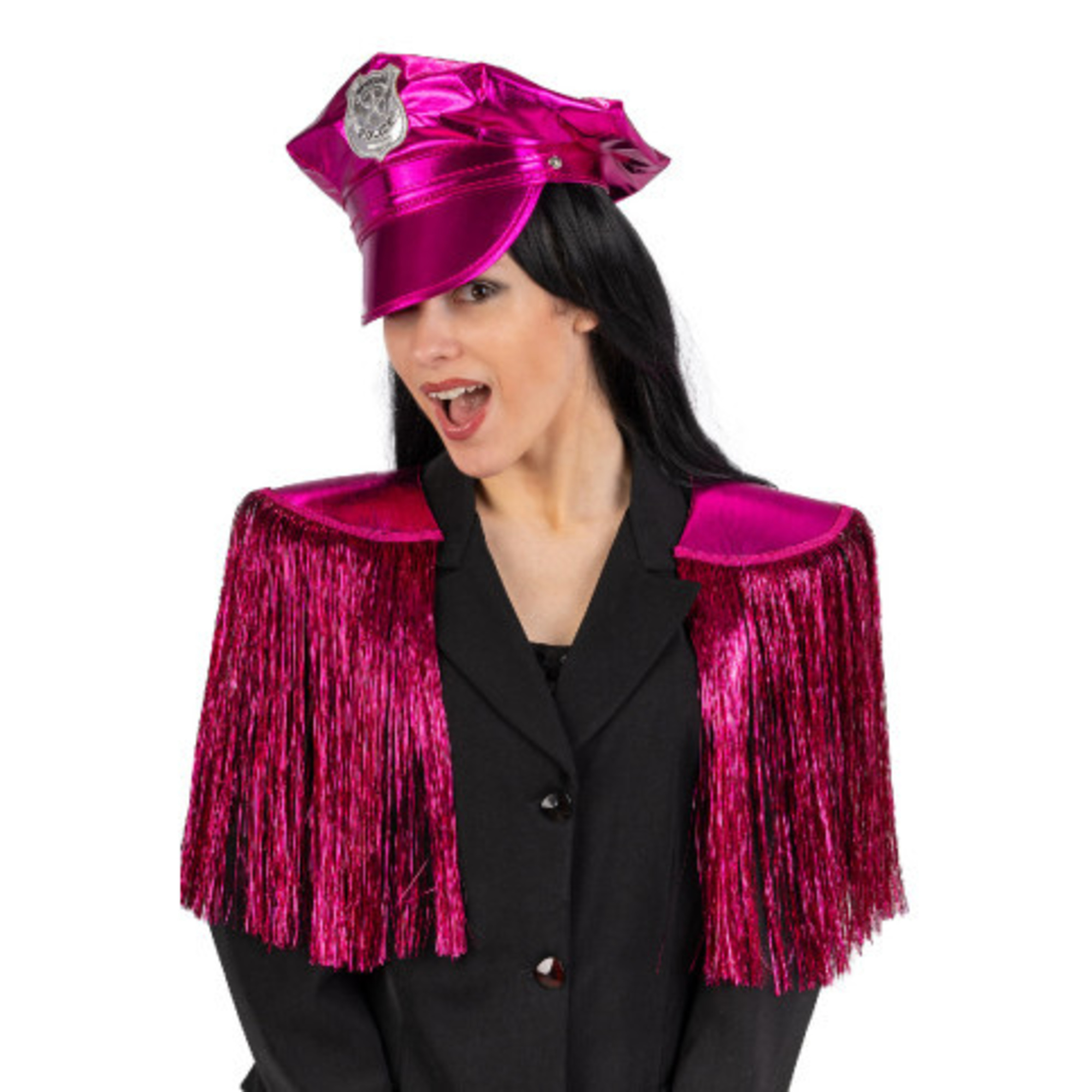 Set disco police fucsia (cappello e spalline) - CARNIVAL TOYS