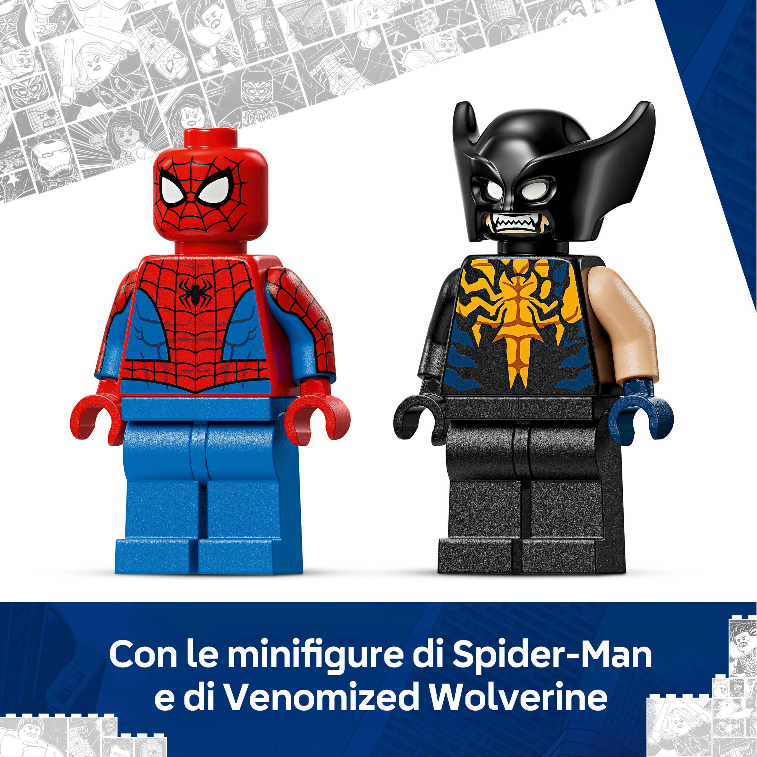 Lego | marvel 76336 auto di spider-man vs. venomized wolverine - LEGO SUPER HEROES