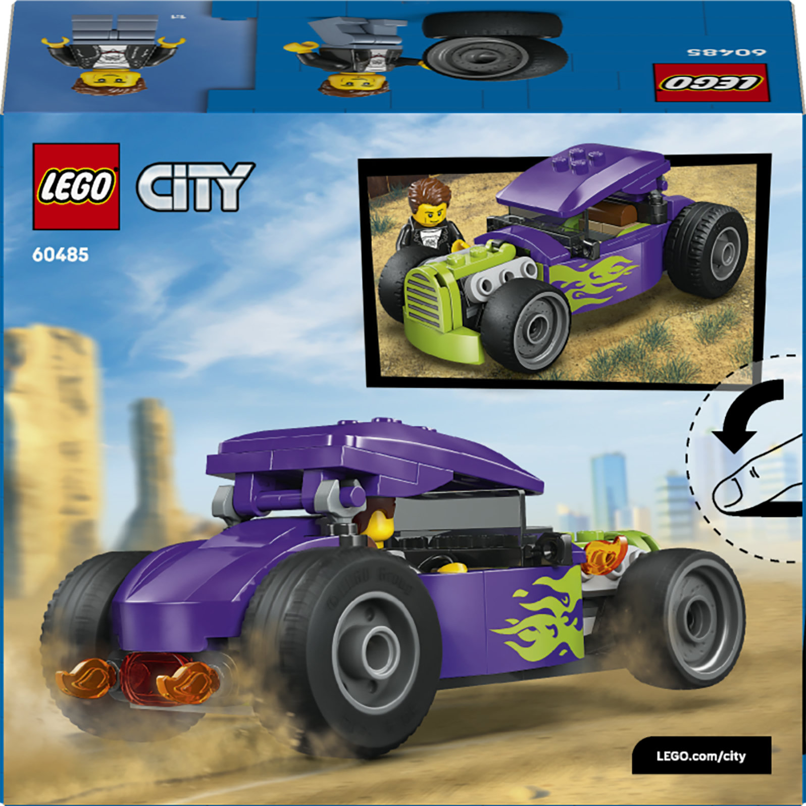 Lego city 60485 bolide, macchina giocattolo con minifigure - LEGO CITY