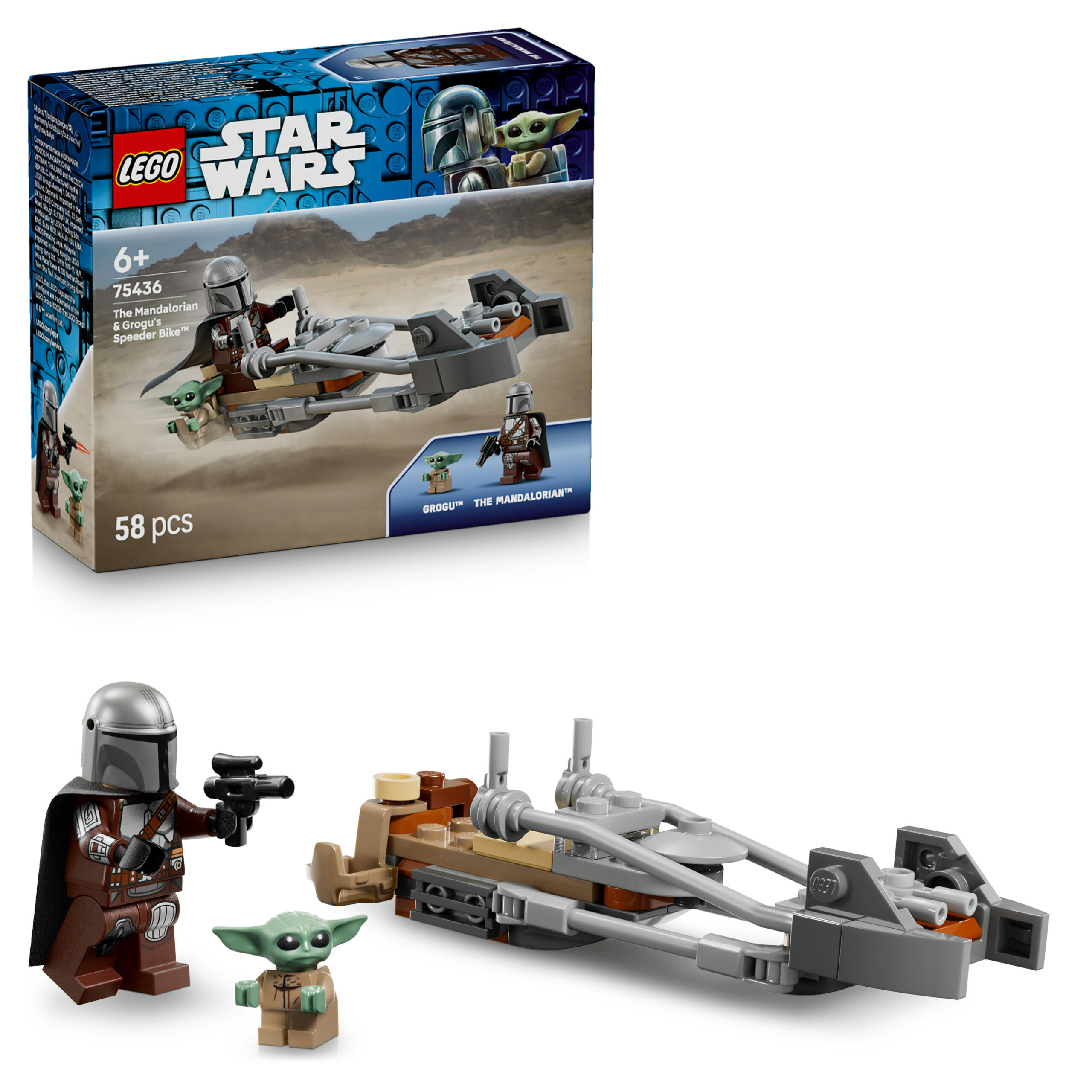 Lego star wars 75436 speeder bike del mandaloriano e di grogu - Lego