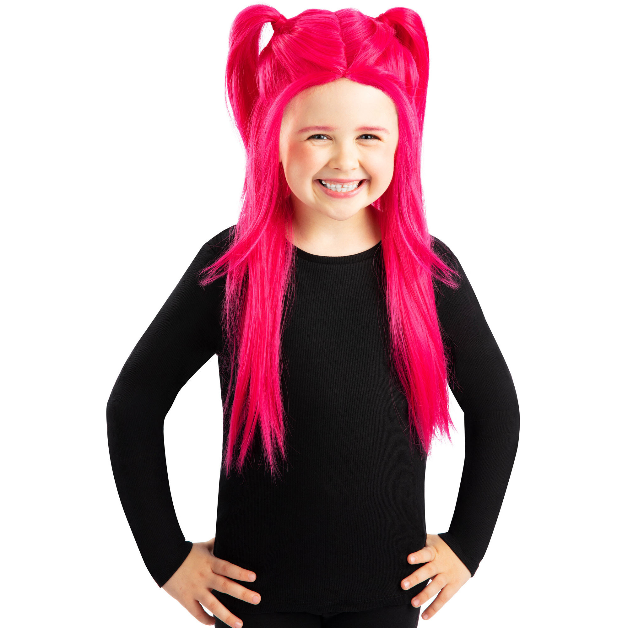 Parrucca mira rosa bambina carnevale - 