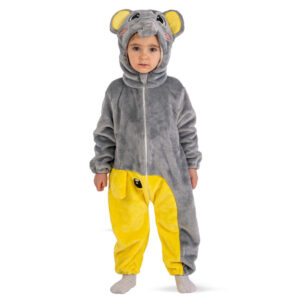 Tutina elefante in pile con cappuccio in busta con gancio - CARNIVAL TOYS