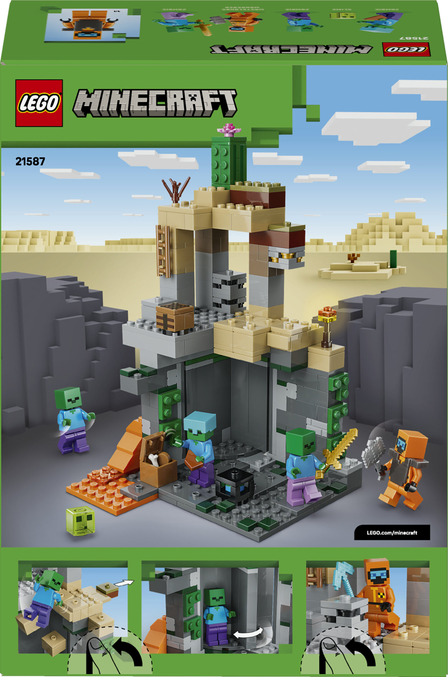 Lego minecraft 21587 – zombie dungeon con tavolo da crafting - Lego