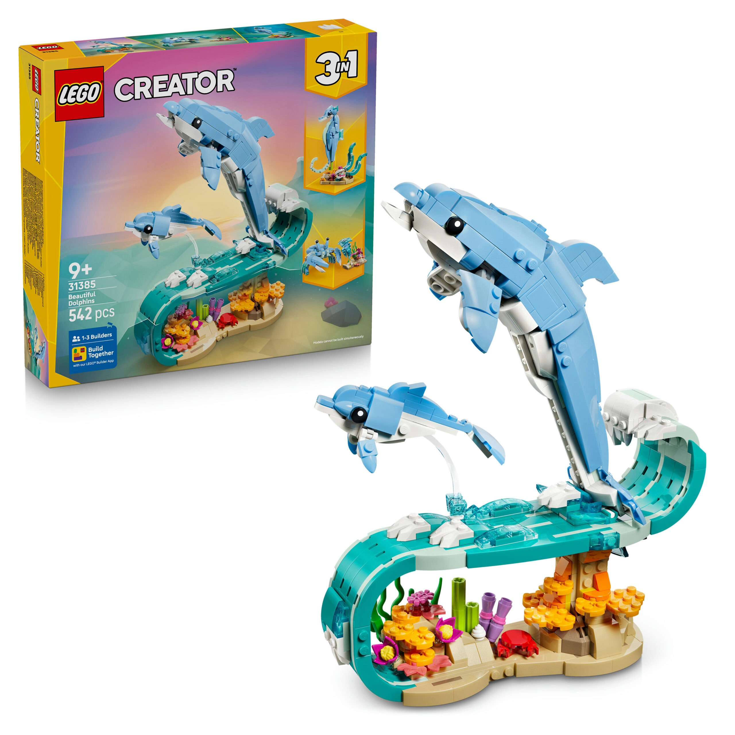 Lego creator 31385 3in1 animali marini: meravigliosi delfini giocattolo - LEGO CREATOR