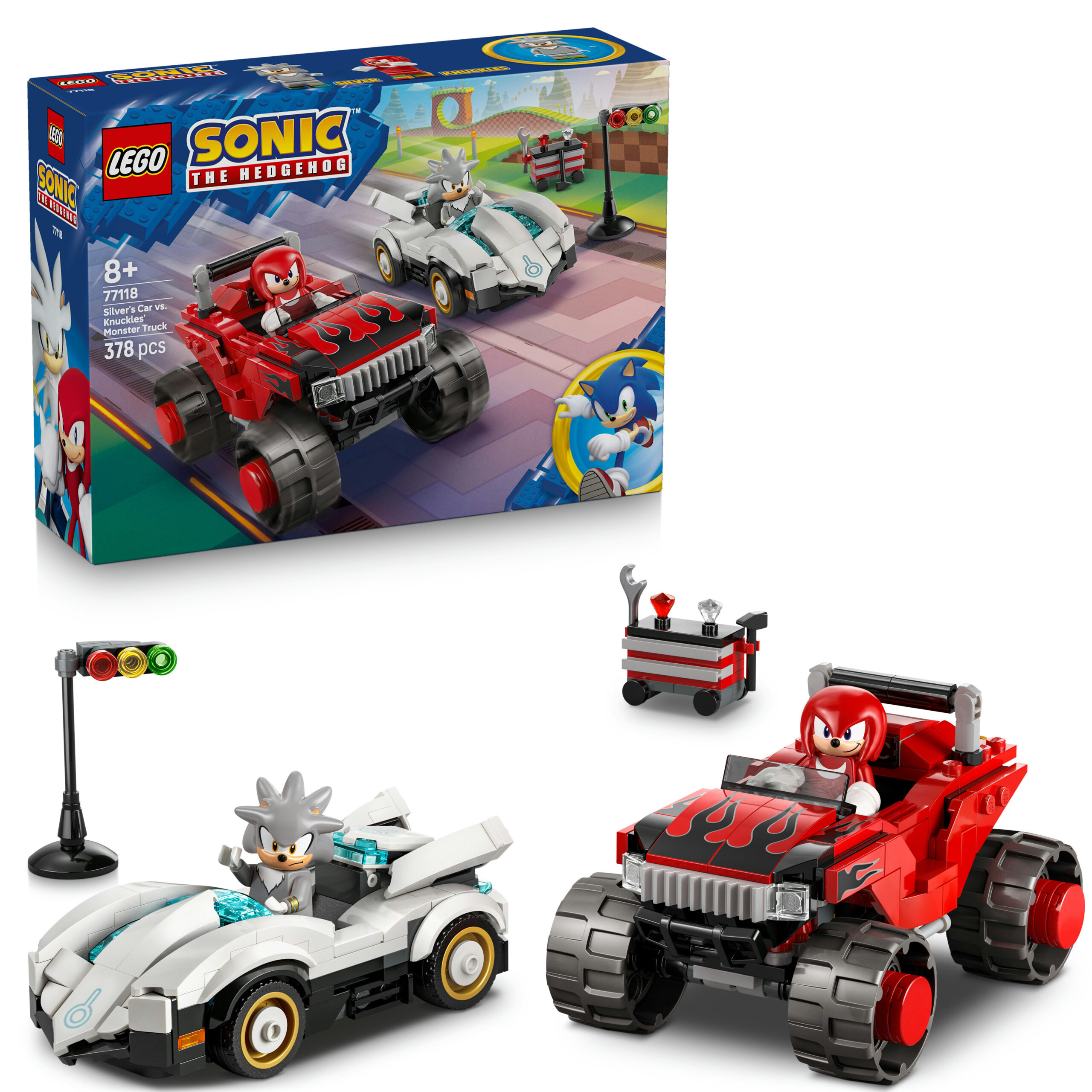 Lego sonic 77118 – auto di silver vs monster truck di knuckles - Lego