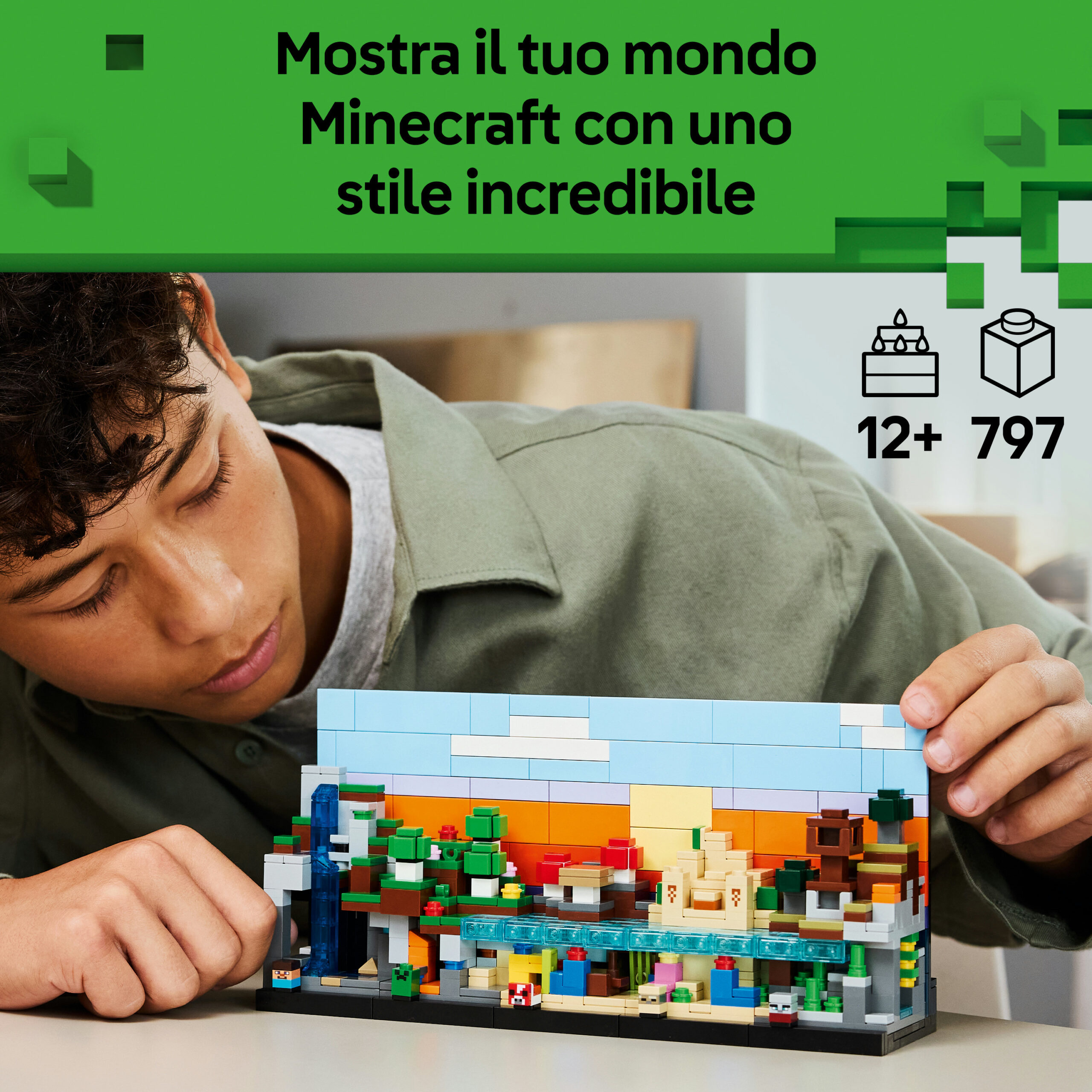 Lego minecraft 21589 – mini-biomi da stanza gaming - Lego