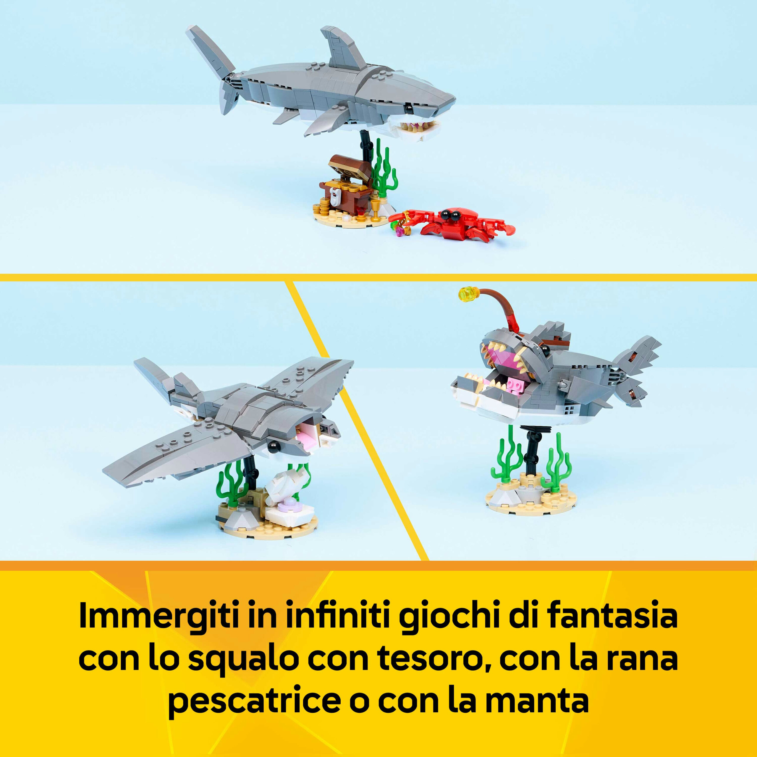 Lego creator 31381 – squalo con scrigno del tesoro 3in1 - LEGO CREATOR