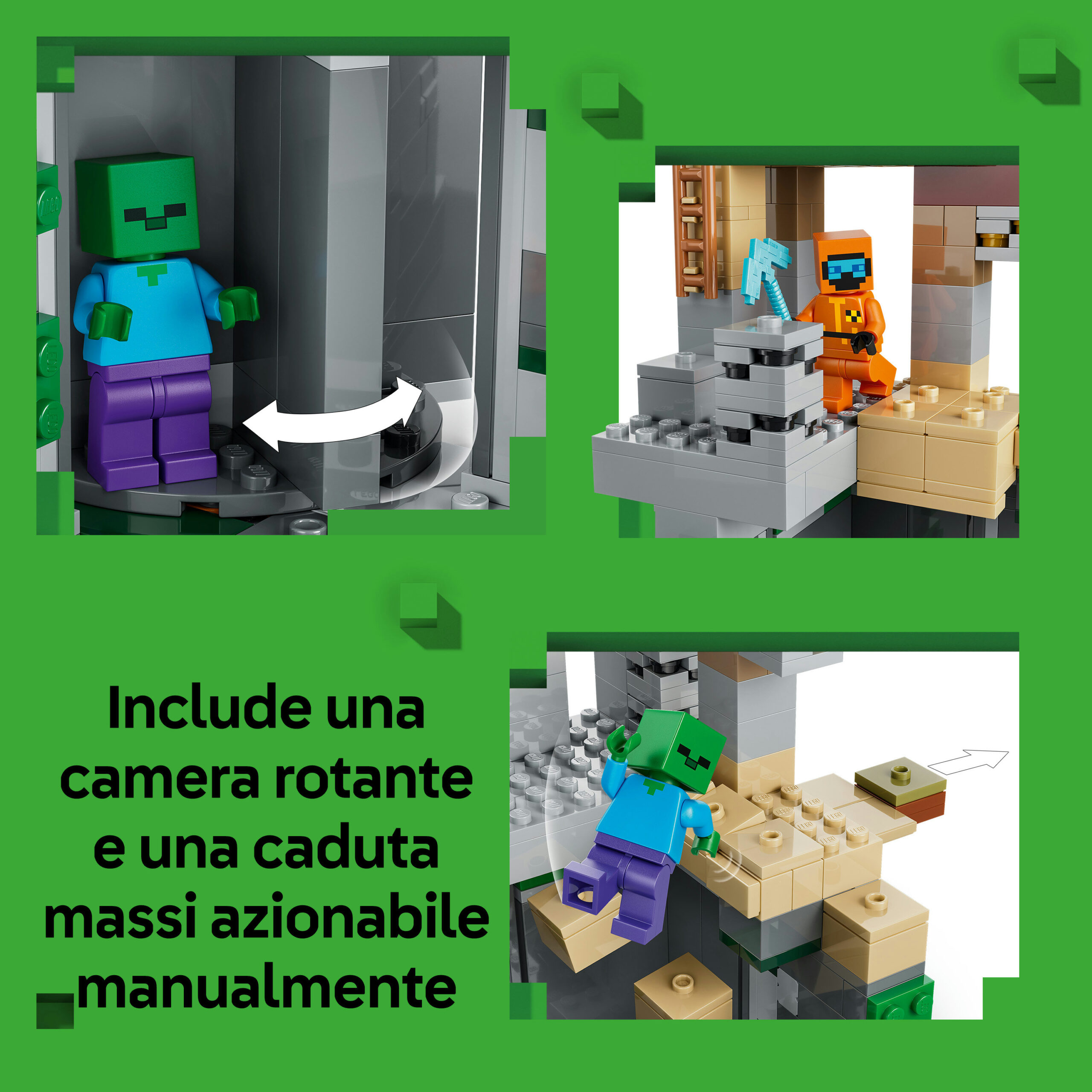 Lego minecraft 21587 – zombie dungeon con tavolo da crafting - Lego