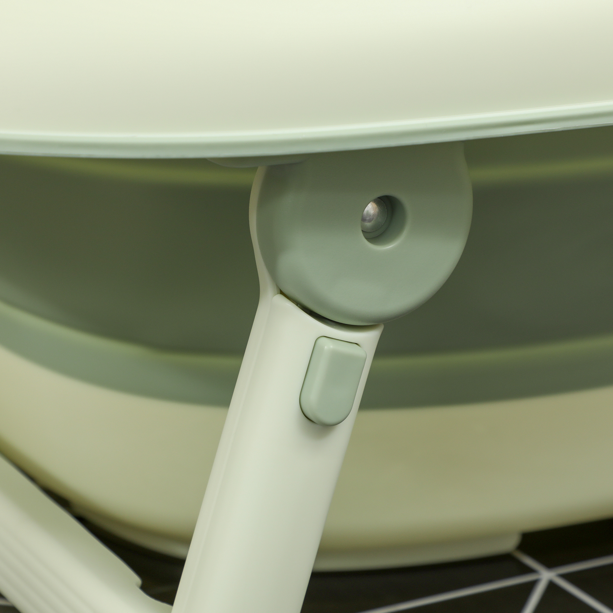 Vaschetta bagnetto pieghevole per neonati con cuscinetto e lavabo, in plastica antiscivolo, 86x53x25.5 cm, verde - 