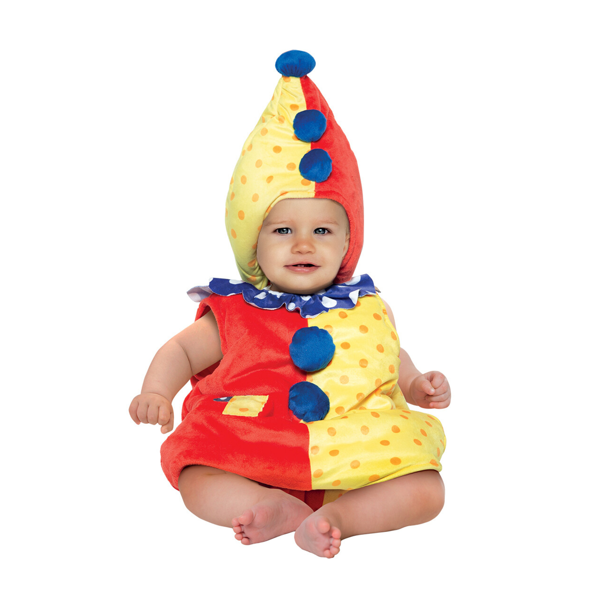 Costume carnevale clownetto saccotto neonato 6-12 mesi - carnaval queen - CARNAVAL QUEEN