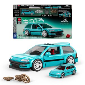 Mattel brick shop hot wheels – custom '90 honda civic ef, set costruzione 248 pezzi con adesivi e dettagli realistici - BRICK SHOP