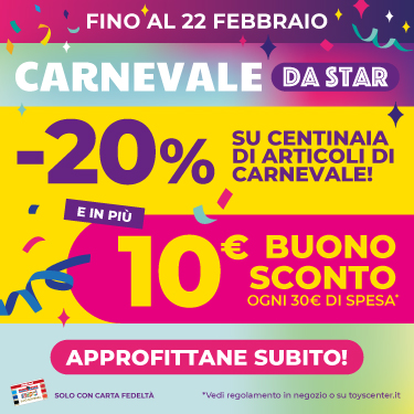 -20% SU CENTINAIA DI ARTICOLI DI CARNEVALE!