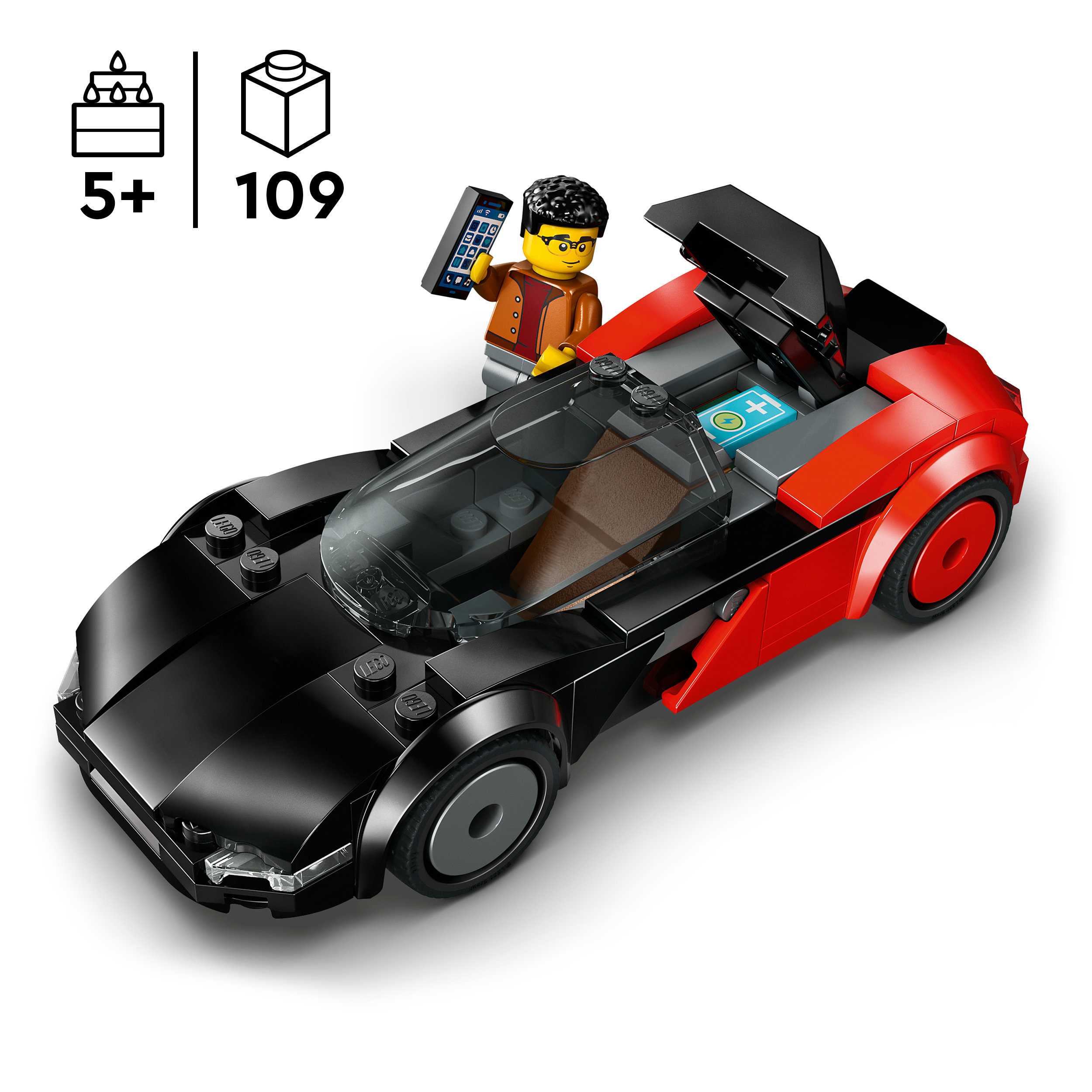 Lego city 60486 supercar ev, macchina giocattolo con minifigure - LEGO CITY
