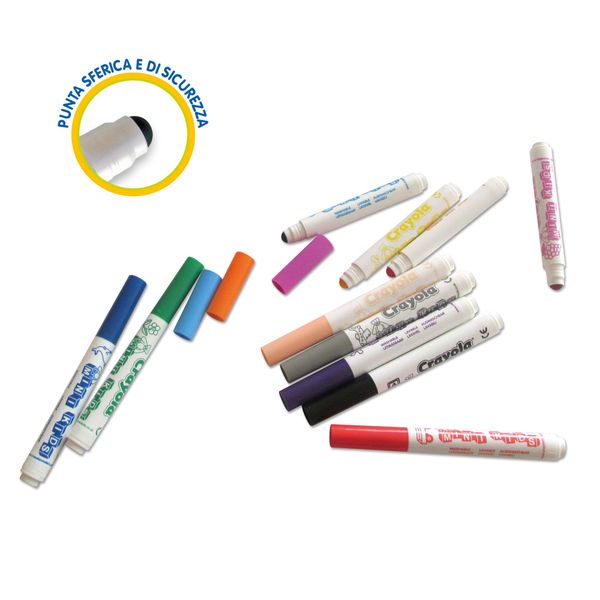 12 pennarelli lavabili minikids crayola - binney & smith - marche - CRAYOLA