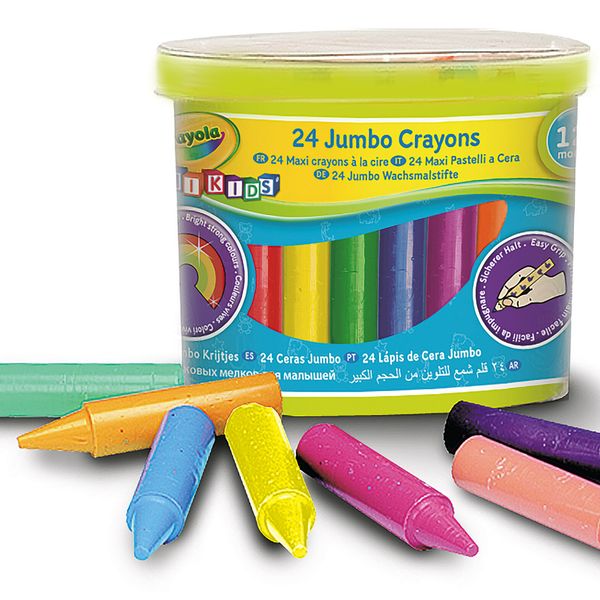 24 maxi pastelli a cera mini kids - binney & smith - marche - 