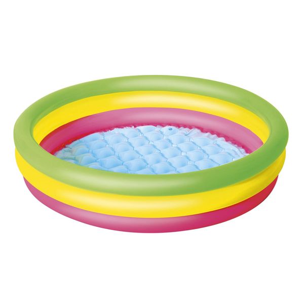 Bestway piscina summer 3 anelli color con fondo gonfiabile 102x25 cm - Bestway
