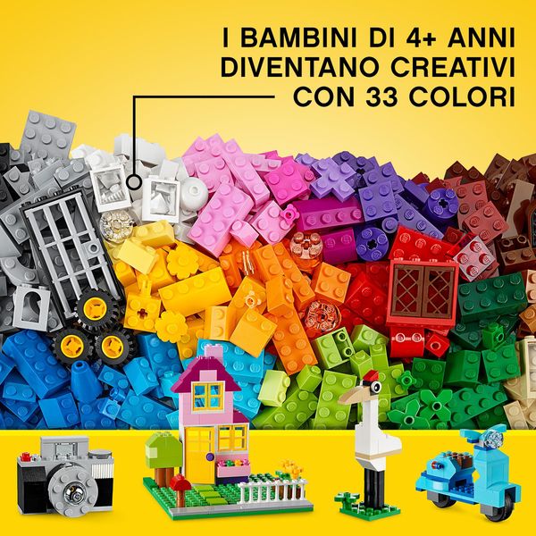 Lego classic 10698 scatola mattoncini creativi grande per costruire macchina fotografica, vespa e ruspa giocattolo - LEGO CLASSIC, LEGO