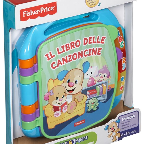 Fisher price- libro delle canzoncine ridi e impara, imparare parole, lettere e numeri, bambini dai 6 mesi - FISHER-PRICE