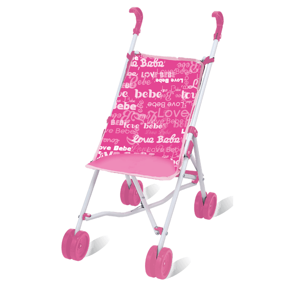 Passeggino in metallo con bambola soft - LOVE BEBÈ