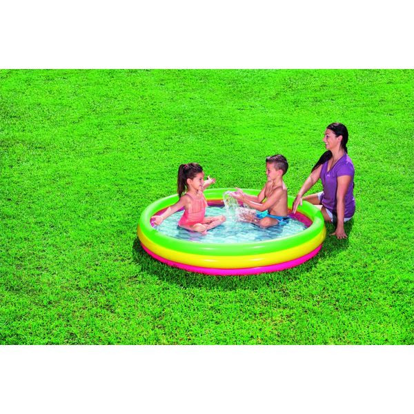 Bestway piscina summer a  3 anelli color con fondo gonfiabile 152x30 cm - Bestway