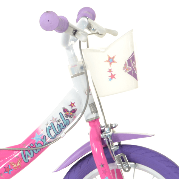Bicicletta winx 14'' con portabambola, freno e cestino anteriore - adatta per  bambini dai 5-7 anni - WINX