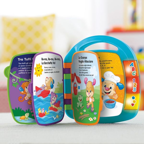 Fisher price- libro delle canzoncine ridi e impara, imparare parole, lettere e numeri, bambini dai 6 mesi - FISHER-PRICE