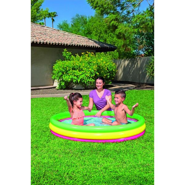 Bestway piscina summer a  3 anelli color con fondo gonfiabile 152x30 cm - Bestway