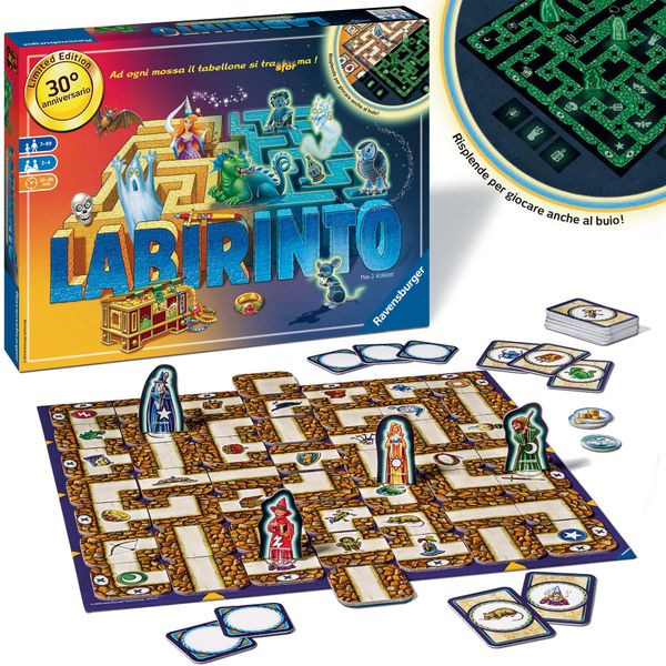 Ravensburger - labirinto magico glow in the dark, gioco da tavolo, da 2 a 4 giocatori, 7+ anni - RAVENSBURGER