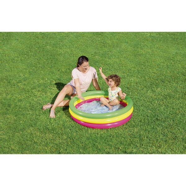 Bestway piscina summer 3 anelli color con fondo gonfiabile 102x25 cm - Bestway