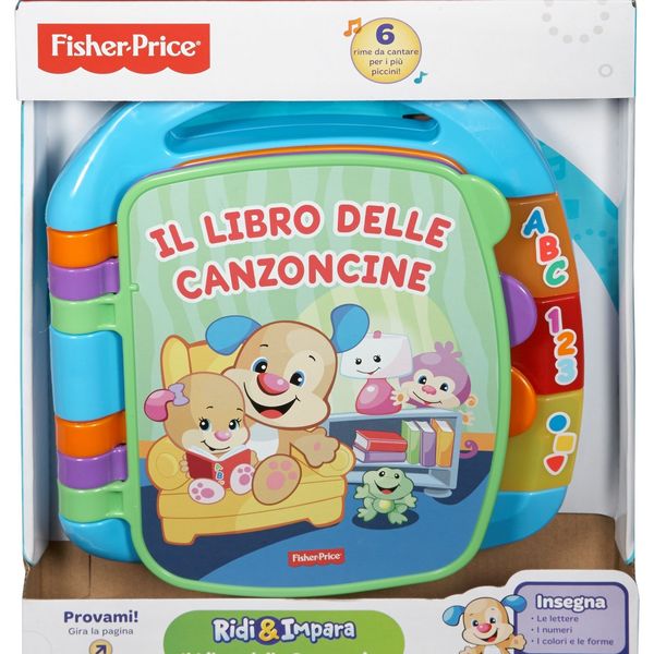 Fisher price- libro delle canzoncine ridi e impara, imparare parole, lettere e numeri, bambini dai 6 mesi - FISHER-PRICE