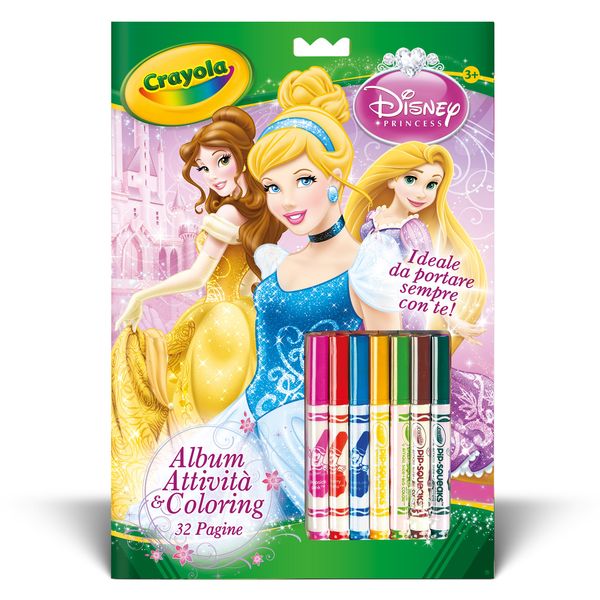 Album attività&coloring disney principesse - binney & smith - marche - CRAYOLA