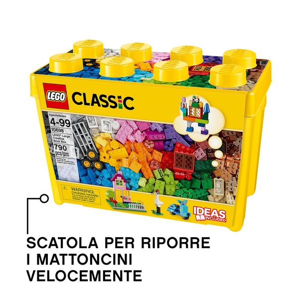 Lego classic 10698 scatola mattoncini creativi grande per costruire macchina fotografica, vespa e ruspa giocattolo - LEGO CLASSIC, LEGO