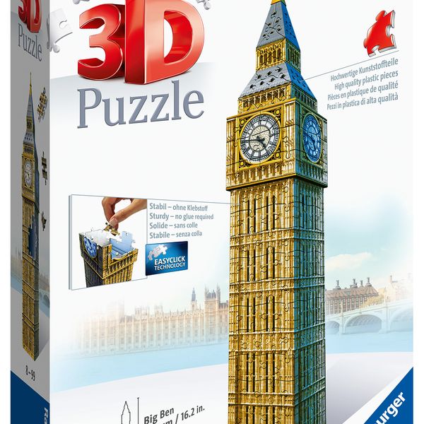 Ravensburger - 3d puzzle big ben, londra, 216 pezzi, 10+ anni - RAVENSBURGER, RAVENSBURGER 3D PUZZLE